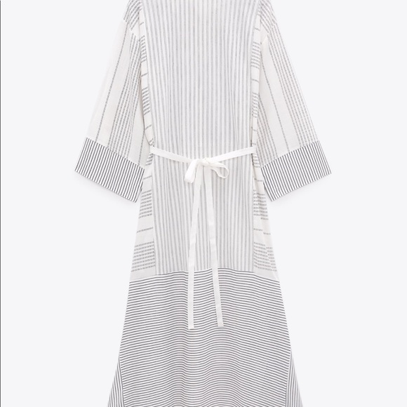 ZARA NEW NWT ASYMMETRIC STRIPED DRESS - Picture 6 of 9
